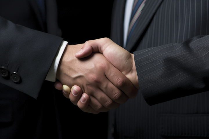 Two Men in Suits Shaking Hands, Symbolizing Integrity, Trust, and the Strength of Keeping One’s Word.