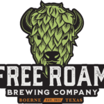 Logo for Freedom Brewing Company Featuring a Green Illustrated Ram Head and Distressed Text Reading 'freedom' and 'brewing Company, Boerne, Tx, Est. 2021.