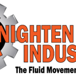 Knighten Industries Logo: a Gray Gear with a Blue Center and a Bold Orange X, Followed by Orange 'knighten Industries' Text.