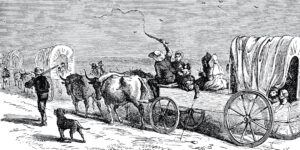 German immigrants traveling to New Braunfels, Texas, in the 1840s