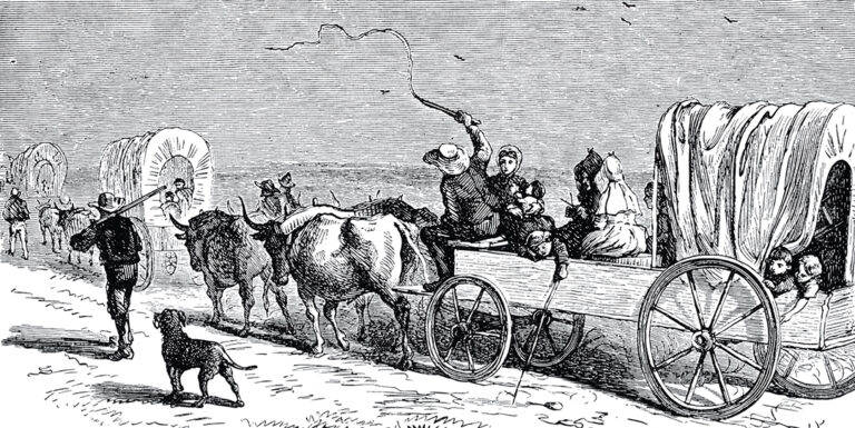 German Immigrants Traveling to New Braunfels, Texas, in the 1840s